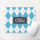 Tapis De Souris Bleu blanc gris Jacquard avec nom (Avec souris)