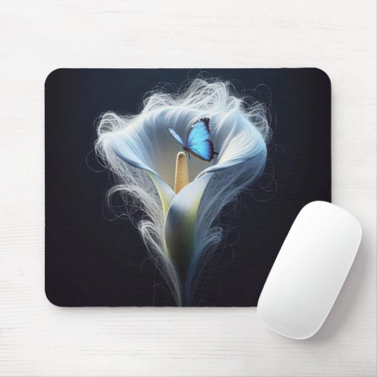 Tapis De Souris Bleu Bleu Papillon Morpho Commun En Lily (Avec souris)