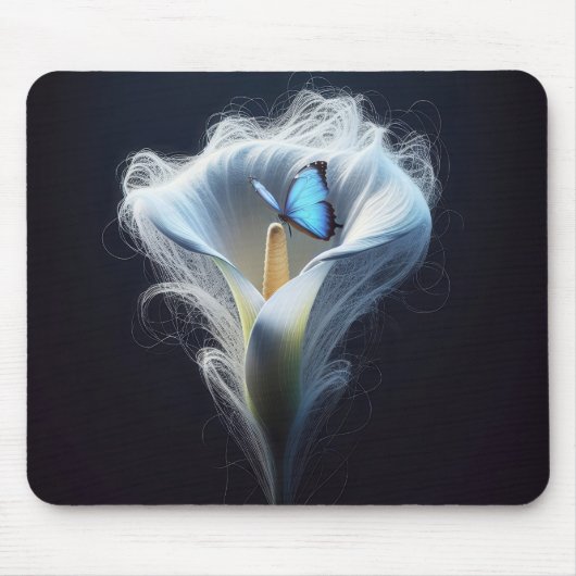 Tapis De Souris Bleu Bleu Papillon Morpho Commun En Lily (Devant)