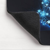 Tapis De Souris Bleu brillant des étoiles sur l'arbre de Noël fonc (Coin)