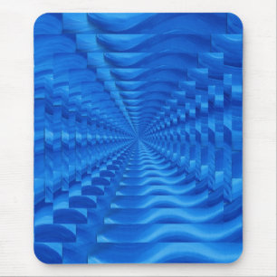 Tapis De Souris Bleu Carrés concentrés Mousepad