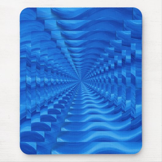 Tapis De Souris Bleu Carrés concentrés Mousepad (Devant)