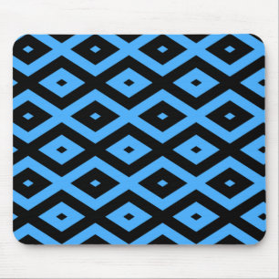 Tapis De Souris Bleu ciel et motif diamant noir
