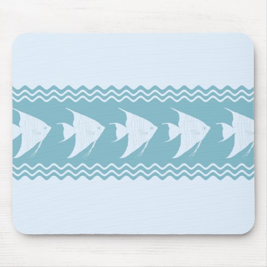 Tapis De Souris Bleu clair Frappe d'angelfish (Devant)