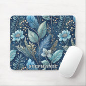 Tapis De Souris Bleu complexe et vert botanique - bleu foncé étoil (Avec souris)