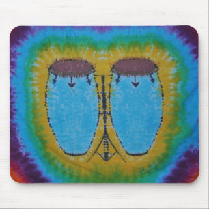 Tapis De Souris Bleu Conga tambours Tie Dye