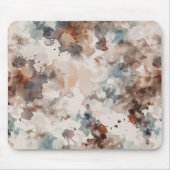 Tapis De Souris Bleu Crème Marron Abstrait   (Devant)