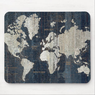 Tapis De Souris Bleu de carte de Vieux Monde