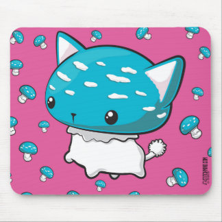Tapis de souris bleu de champignon de Kitty de