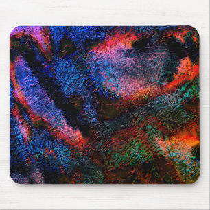 Tapis De Souris Bleu de cobalt avec texture rouge-chaud coloré