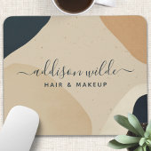 Tapis De Souris Bleu de marine Beige Formes Abstraites modernes Ne