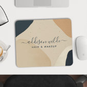 Tapis De Souris Bleu de marine Beige Formes Abstraites modernes Ne