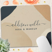 Tapis De Souris Bleu de marine Beige Formes Abstraites modernes Ne