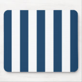 Tapis De Souris Bleu de marine, Blancs, Motif rayé (Devant)