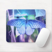 Tapis de souris bleu de papillon (Avec souris)