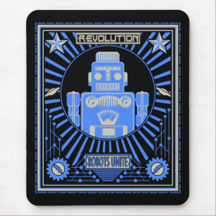 Tapis De Souris Bleu de révolution de robot