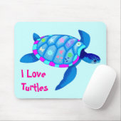 Tapis de souris bleu de tortue (Avec souris)