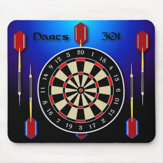 Tapis De Souris Bleu des dards 301 (Devant)