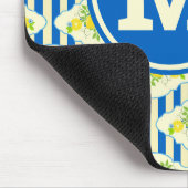 Tapis De Souris Bleu d'été et citrons et Motif Feuille (Coin)