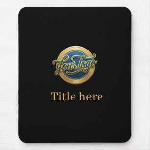 Tapis De Souris bleu doré votre logo titre entreprise site edita