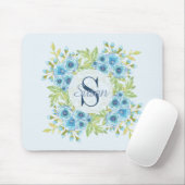 Tapis de souris bleu élégant de monogramme de (Avec souris)