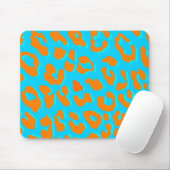 Tapis De Souris Bleu Empreinte de léopard (Avec souris)