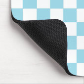 Tapis De Souris Bleu en pastel et blanc Checkered (Coin)
