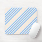 Tapis De Souris Bleu et beige cinq rayures motif (Avec souris)