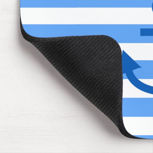 Tapis De Souris Bleu et blanc Ancre (Coin)