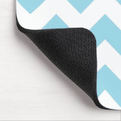 Tapis de souris bleu et blanc de Chevron (Coin)