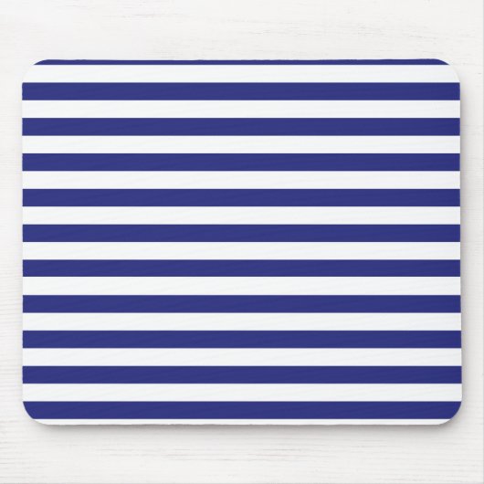 Tapis De Souris Bleu et blanc Stripes Mousepad (Devant)