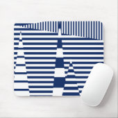 Tapis De Souris Bleu et blanc sur bandes (Avec souris)