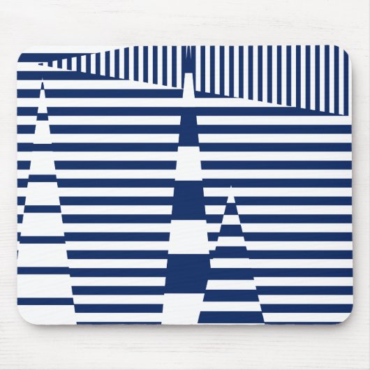 Tapis De Souris Bleu et blanc sur bandes (Devant)