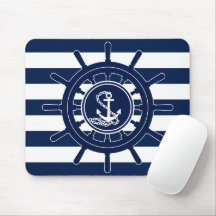 Bleu et blanc, symbole d'Ancre de roue du navire