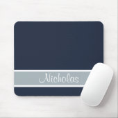 Tapis De Souris Bleu et gris avec le nom (Avec souris)