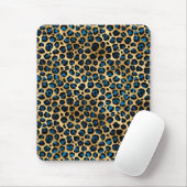 Tapis De Souris Bleu et Or Série Léopard Design 4 (Avec souris)