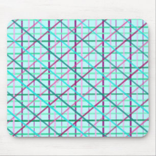 Tapis De Souris Bleu et Rose À damiers Motif