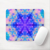 Tapis De Souris Bleu et rose Gradient Pastel Bubble Art (Avec souris)