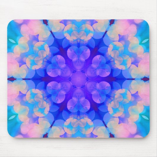 Tapis De Souris Bleu et rose Gradient Pastel Bubble Art (Devant)