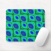 Tapis De Souris bleu et vert (Avec souris)