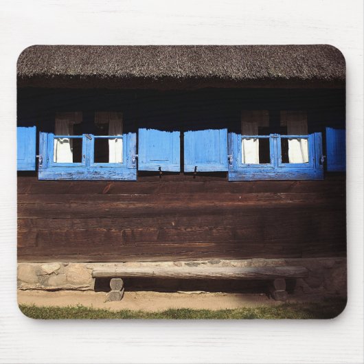 Tapis De Souris Bleu Fenêtre Shutter - Mousepad (Devant)