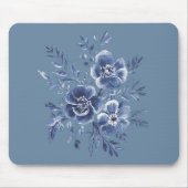 Tapis De Souris Bleu Floral (Devant)