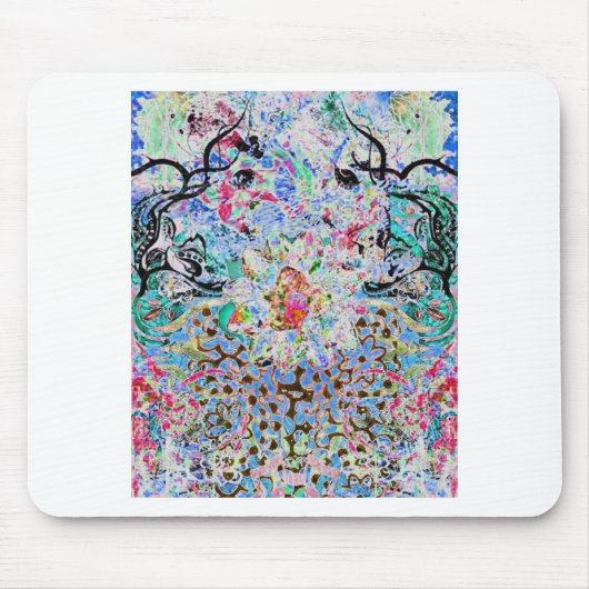 Tapis De Souris bleu floral (Devant)