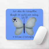 Tapis de souris bleu-foncé de papillon (Avec souris)