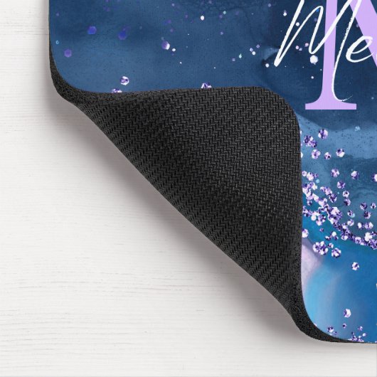 Tapis De Souris Bleu foncé et violet Parties scintillant Agate océ (Coin)