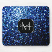 Tapis De Souris Bleu foncé foncé brillant parties scintillant scin (Devant)