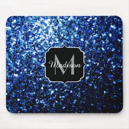 Tapis De Souris Bleu foncé foncé brillant parties scintillant scin (Devant)