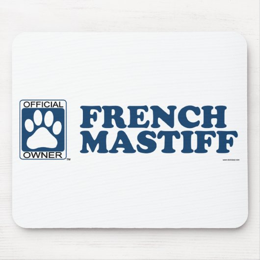 Tapis De Souris Bleu français de mastiff (Devant)
