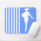 Tapis De Souris Bleu Grandes Modernes avec Silhouette Mode (Avec souris)