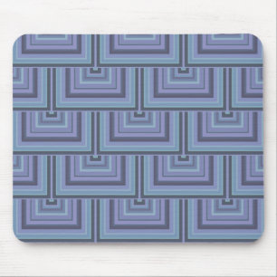Tapis De Souris Bleu gris rayures carré motif